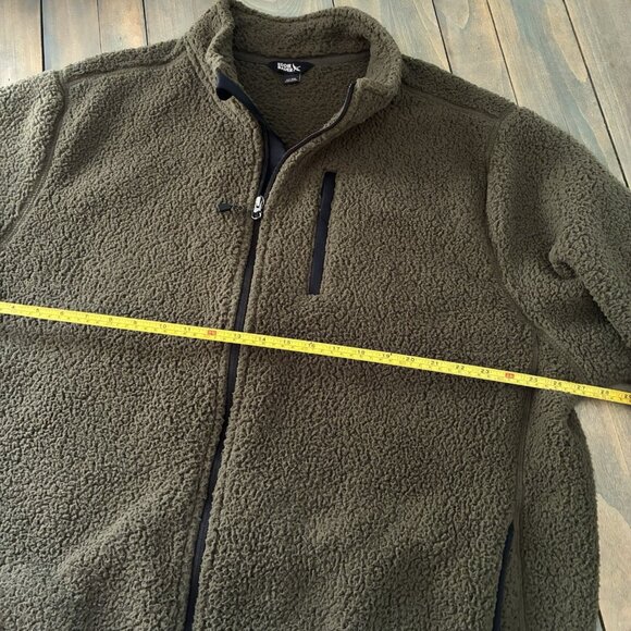 Eddie Bauer Full Zip OD GreenFleece Jacket 2XL Men's XXLARGE Long Sleeves (D9) - Picture 10 of 13